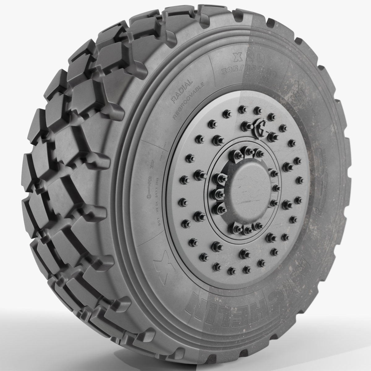 Michelin renkaan fotorealistinen 3D-tuotevisualisointi ja PBR-pintamallinnus CAD